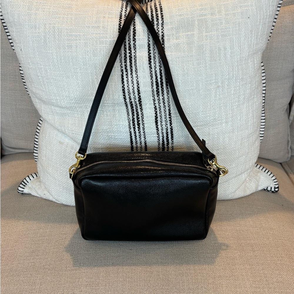 Clare V Black Leather Crossbody Bag